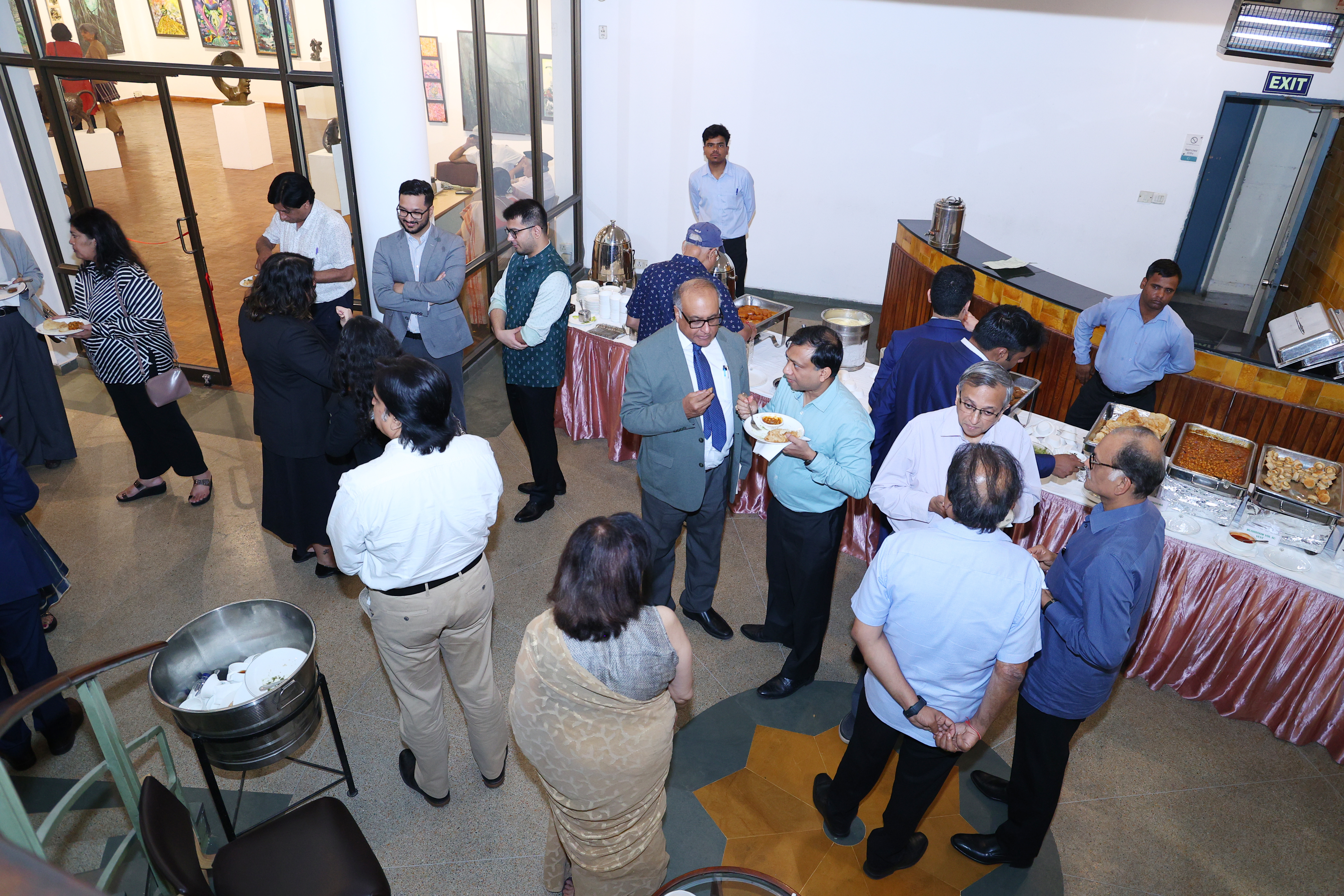Guests in conversation after the event