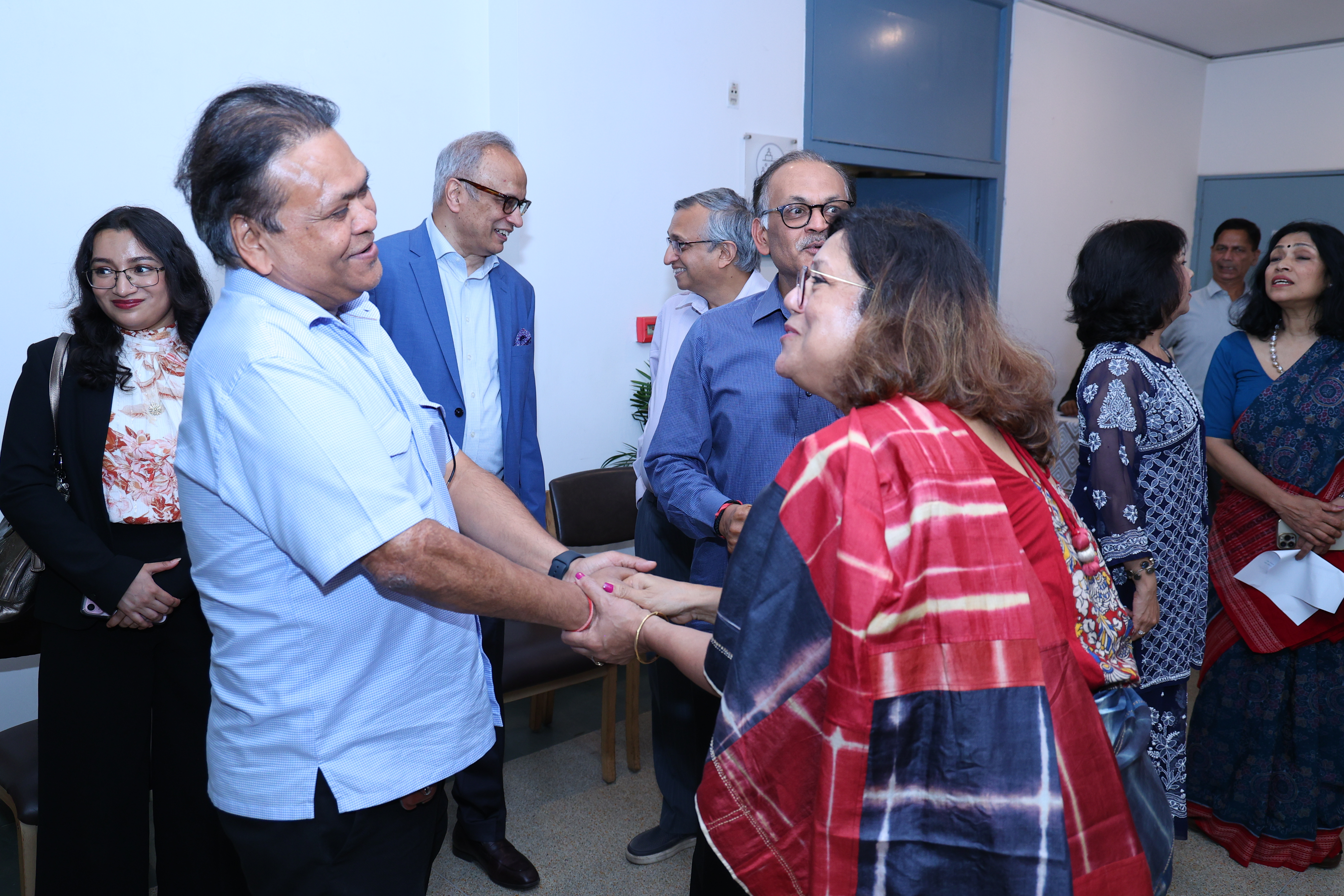 Guests in conversation after the event